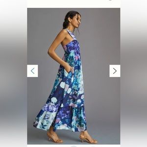 Anthropologie Maeve one-shoulder maxi dress